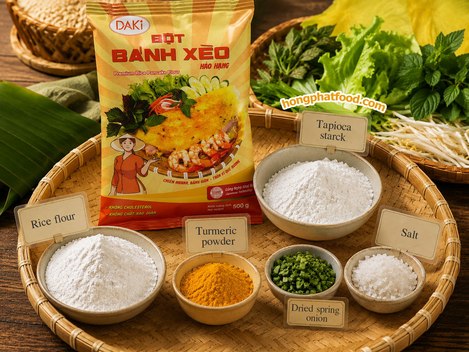 Rice pancake flour Daki 500g ingredients