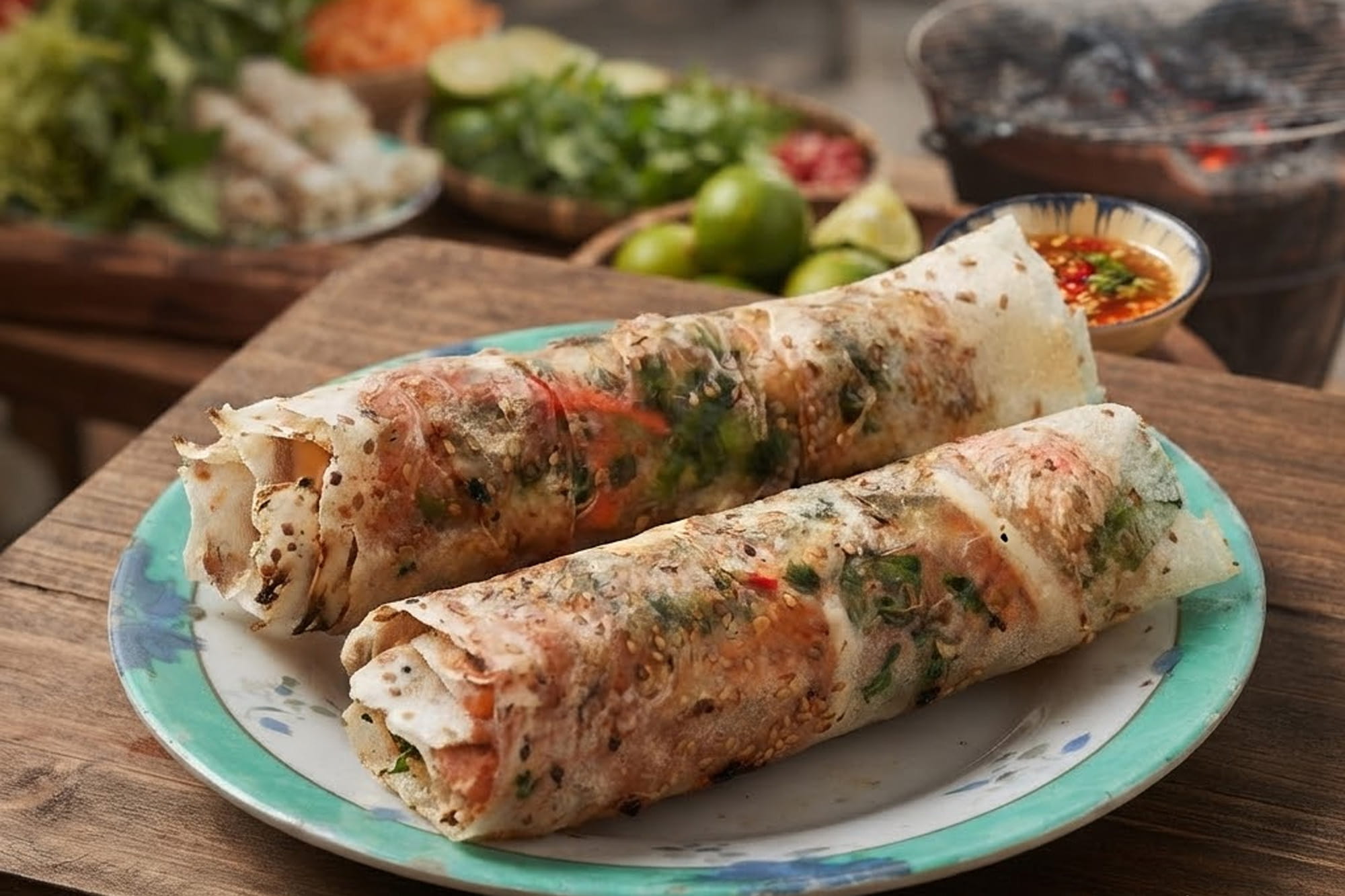 Grilled white sesame rice paper