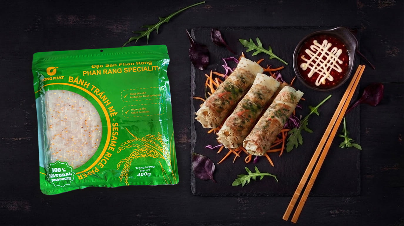 bánh tráng mè trắng