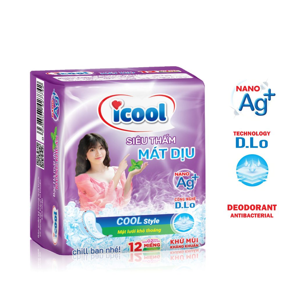 Icool Label Icool Sanitary Napkin Purple 12 Pads | Hong Phat Co., Ltd