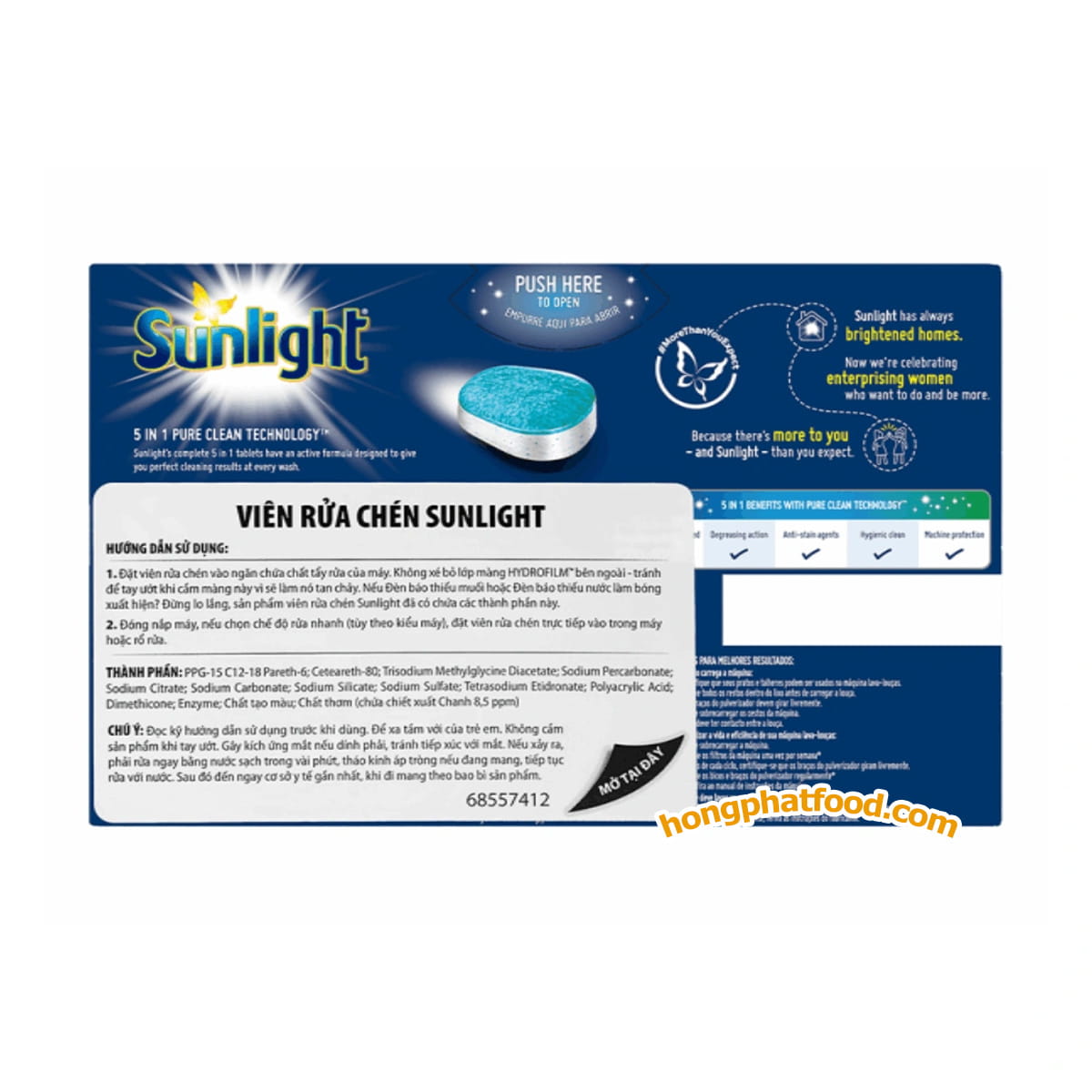 sunlight-5-in-1-dishwasher-tablets-28-tablets-behind Sunlight 5-in-1 Dishwasher Tablets 490g (28 Tablets)