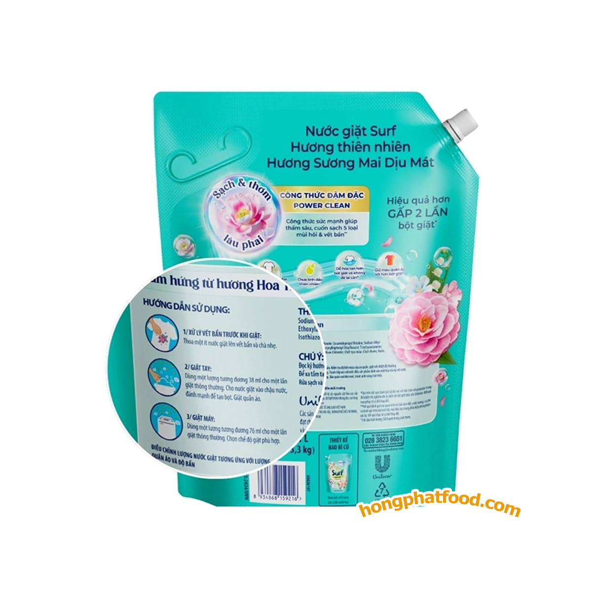surf-concentrated-morning-dew-laundry-detergent-3.3kg-refill-pouch-instruction Surf Concentrated Morning Dew Laundry Detergent 3.3 kg Refill Pouch