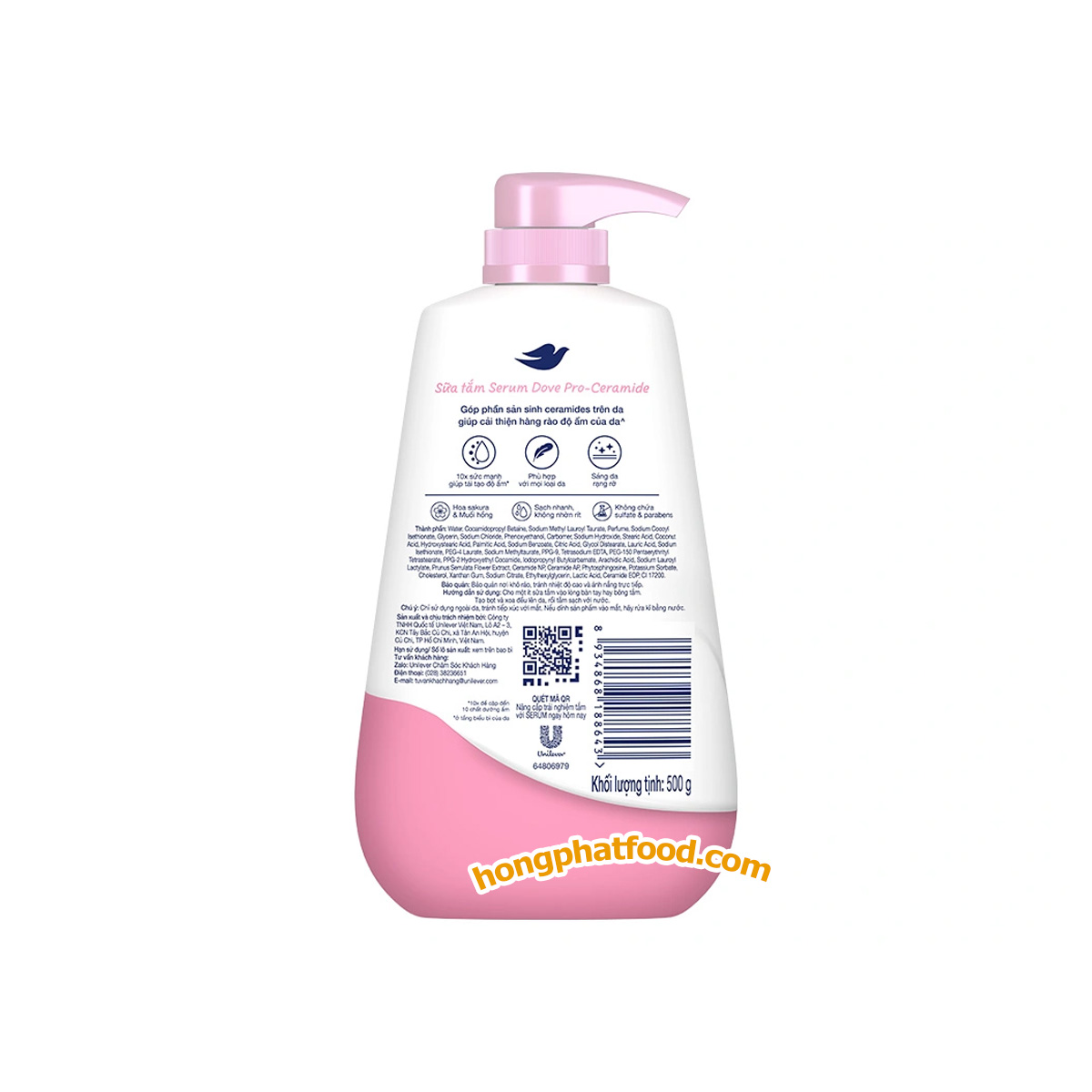 dove-pro-ceramide-radiance-sakura-pink-salt-body-wash-500g-behind Dove Pro-Ceramide Radiance Sakura & Pink Salt Body Wash 500g